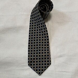 Hugo Boss Black Tie with Gray and Brown Windowpane Grid